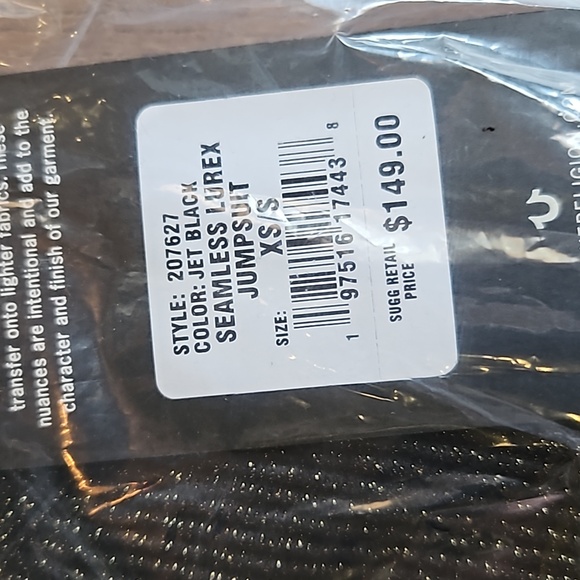 TRUE RELIGION LUREX SEAMLESS JUMPSUIT - BLACK SIZE XS/S - Picture 9 of 11